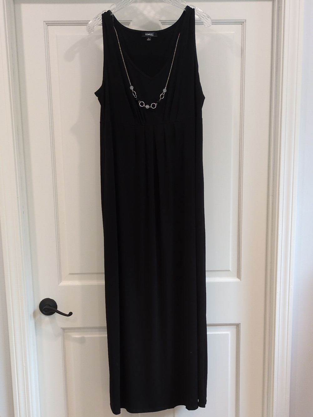 Elementz Black Sleeveless Maxi Dress with V-Neck